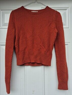 Banana Republic Orange Knit Pull Over Crew Neck Sweater